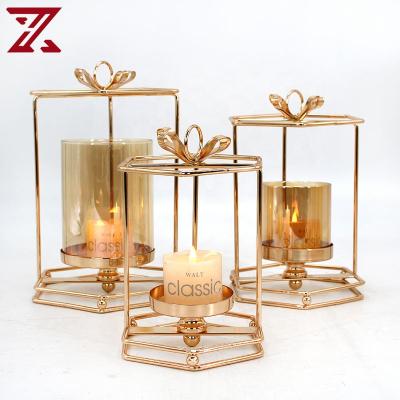 China Best Selling Home Decor Iron Candle Holder Gifts Plated Minimalist Light Luxury Luxury Candlestick For Party Wedding Home Decoration for sale