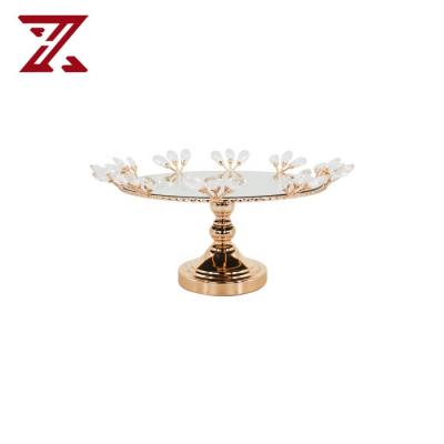 China Home Decorations.Gifts Most Decorative Tray Perfume Home Decor Jewelry Metal Glass Table Round Gold Reflected Serving Tray for sale