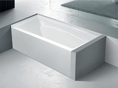 China Acrylic White Skirt Bathtub Without Drainer High Gloss JND-EC1584 for sale