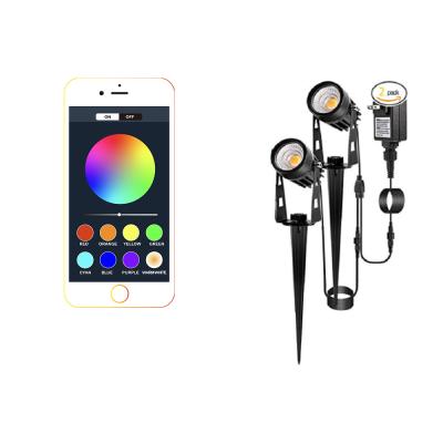 China APP 6V 12W 2-in-1 LED RGB Outdoor Waterproof LANDSCAPE Music Color Changing Garden Landscape Light IP65 for sale