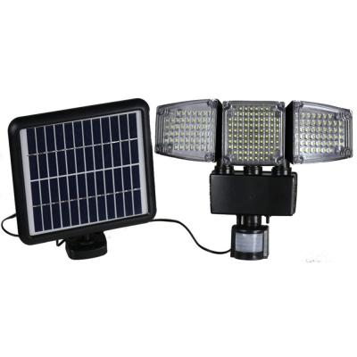 China Solar Motion Sensor 188 LED Garden Lights 1000 Lumens Sensor Outdoor Light Waterproof Triple Head Flood Lamp for sale