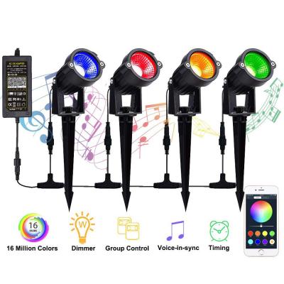 China Wireless Fairy RGB LED Fairy Light String Light Outdoor Lawn Garden Lawn Light APP wifi LANDSCAPE Mesh Spot Light for sale