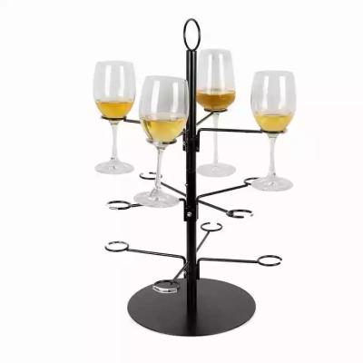 China OEM Stocked 12 AM Cocktail Tree Custom Rack Rack Detachable Spiral Metal Wine Glass Hanging Rack for sale