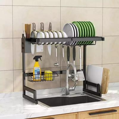 China Durable Single-Slot Double-Layer Black Hot Sale Durable Kitchen Storage Racks for sale