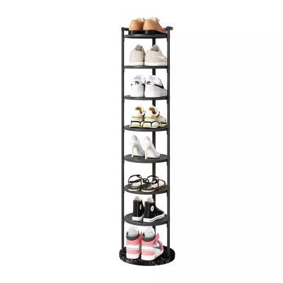 China Stackable Home High Quality Round Shoe Rack Space Saving Metal Shoe Finishing Rack for sale