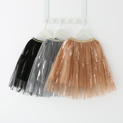 China Custom Children's Mesh Skirt Multi-layer Anti-pilling Cake Princess Sequined Gauze Dress Long for sale