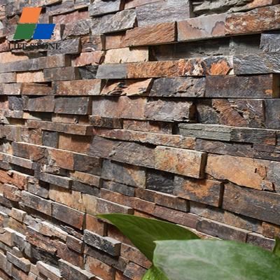 China Rustic Natural Slate Ledge Stones Veneer in Natural Porcelain Wall Cladding Exterior Wall Decoration for sale