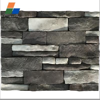 China Factory direct exterior wall decor cheap wall decorative artificial culture stone black for sale