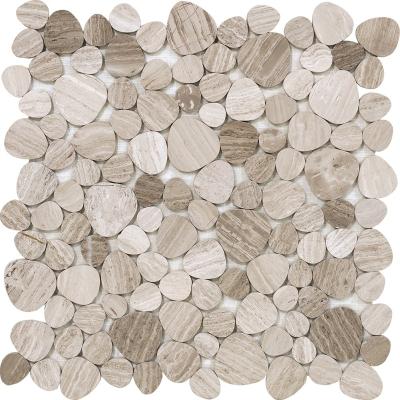 China Hot Sale Gray Mix Round Shape Parquet Mosaic Tiles Natural Stone Mosaic for sale