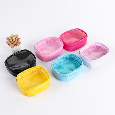 China Clear Transparent Cosmetic Pouch Makeup Kit Durable Waterproof PU Small Travel In Cosmetic Bags And Cases for sale