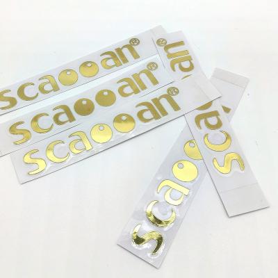 China Custom Waterproof Nickel Gold Transfer Electroforming 3D Metal Sticker For Packaging for sale