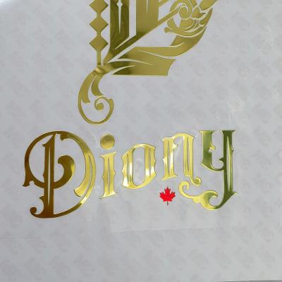 China Waterproof to Customize Luxury Gold Adhesive Label Transfer Metal Sticker, 3D Logo Decals Waterproof Emboss Gold Metallic Sticker. for sale