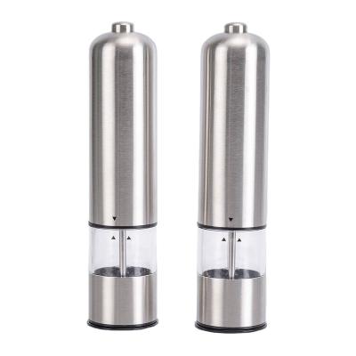 China Sustainable Salt and Pepper Grinder Set Electric Pepper Mill Pepper Grinder with LED Light for sale