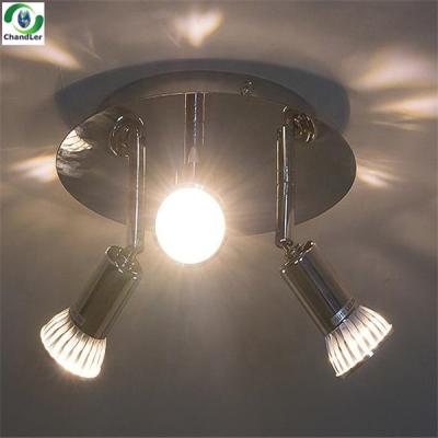 China SUPPLIER Hot sale 3 modern lamp heads led bathroom ceiling light with cheap price to replace spotlight ce&rosh 2year warranty for sale