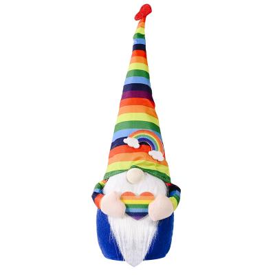 China Fashionable Eco-friendly Faceless Dwarf Doll Hot Sale Rainbow Product Christmas Decoration Plush Irish Gnome For Valentines Gift for sale