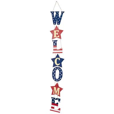 China Party Decoration 4th of July American Independence Day National Day Sign Creative Printing Wood Hanging Decorations for sale