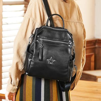 China 2020 New High Capacity Multifunctional Easy Match Cowhide Women Shoulder Bag Women Leather Backpacks Single Bag for sale