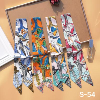 China Long New H Twill Tied Small Ribbon Silk Handbag Bandage Narrow Band Bag Handle Scarf Female Tree Song for sale