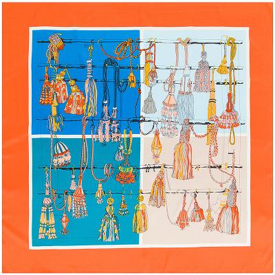 China Square 100*100 Size Scarf Lighting Rope Silk Tassels Travel Sunscreen Ladies Silk Scarf for sale