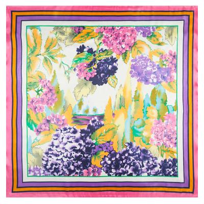 China Square silk scarf 60cm*60cm Japanese silk and Korean style small hydrangea ladies scarf square scarf for sale