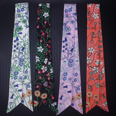 China New Tie Wrap Short Thin Handle Scarf Small Ribbon Decoration Scarf Wrap Lady Scarf for sale