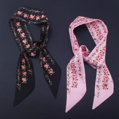 China New Japanese and Korean silk bag handle binding small flower small flower short scarf small silk ribbon for sale