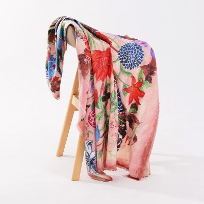 China Winter paragraph 130cm long paragraph warm female cashmere scarf large warm cold walking square flower horse shawl for sale