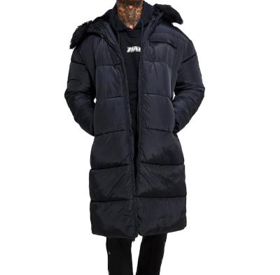 China Anti-Shrink Popular High Design Black Men Faux Fur Trim Hooded Parka for sale