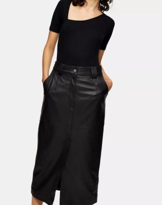 China Breathable High Quality New Fashion Style  Faux Leather Long Skirt for sale