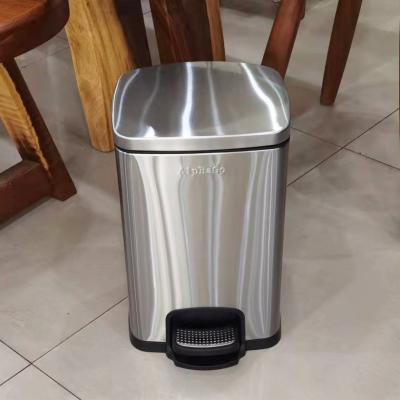 China Hot Sales 5L/8L/12L/20L/30L/40L Stainless Steel Pedal Dust Bin Viable Hot Waste Bin for sale