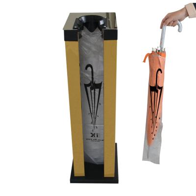 China Wrapped Wet Umbrella Novelty Products For Market Entrance Security Sign Automatic Wet Umbrella Bag Dispenser for sale