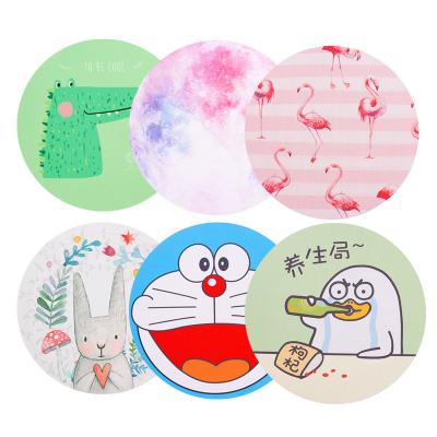 China Creative Small Round Mouse Mats Sublimation Silicone Gaming Mouse Pad Cartoon Protective Lockable Wholesale Office Round Game for sale