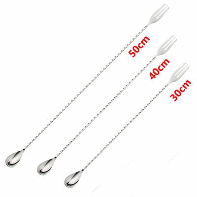 China Factory direct workable 304 stainless steel-copper gold long bar stirring spoon cocktail mixing spoon for drinks for sale