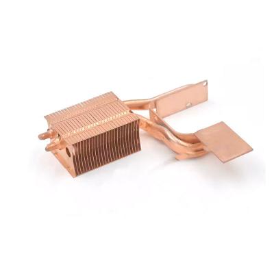 China Custom Aluminum Heat Pipe Extrusion Controller Power HeatPipes Copper Fin Ducted Heatsink For Spotlight for sale