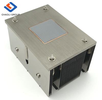 China Heatsink 3 heat pipe 2U aluminum extrusion skived fin heatsink for server for sale