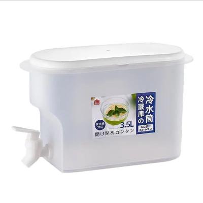 China Cold Water Stored Bucket With Tap 3.5L Refrigerator Fruit Teapot Household Lemon Water Bottle Kettle Household Cold Water Bucket Ice Bu for sale