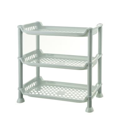 China Sustainable Multilayer Bathroom Shelf Household Bathroom Floor Kitchen Storage Plastic Rack for sale