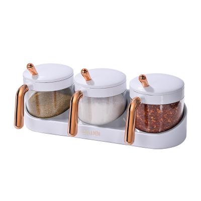 China Freshness Preservation Seasoning Box Kitchen Supplies Storage Salt Monosodium Glutamate Salt Jar Household Seasoning Bottle Wall Mounted Seasoning Jar for sale