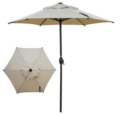 China Wholesale 7.5ft Durable Customized Color Market Outdoor Umbrella Table Umbrella with Push Button Tilt and Crank for Patio Use for sale