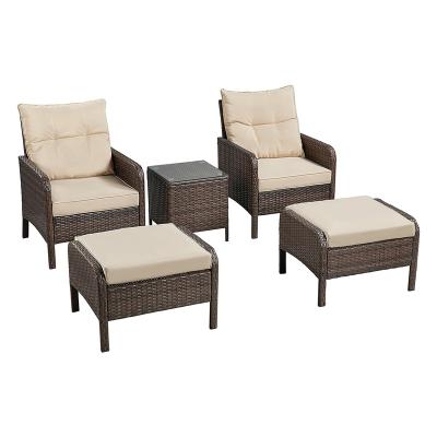 China Furninture Factory Hot Sale Wholesale Outdoor Chair Set Sofa Patio Wicker Furniture Set Cushioned For Yard And Hotel for sale