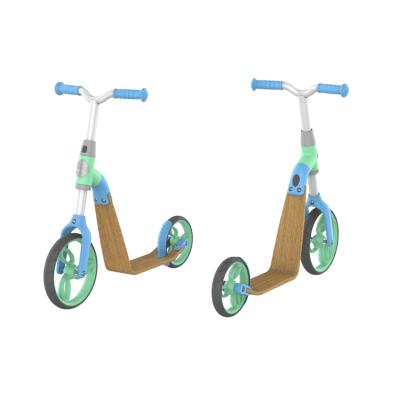 China New Design Child 2 in 1 Rotary Scooter Kids Bicycle Scooter / Wooden Balance Bike for sale