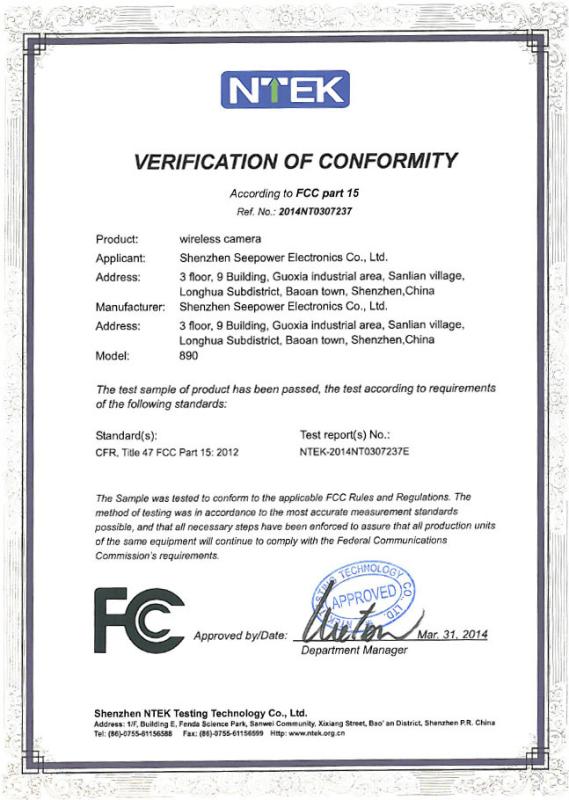 FCC - Shenzhen Seepower Electronics Co.,Ltd.