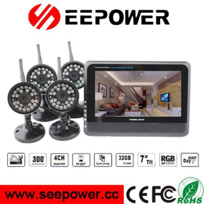 China 4 sistema de seguridad inalámbrico del patio DVR del canal con la gama de la visión nocturna del 15m en venta