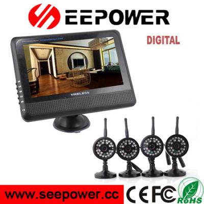 China 4CH 7'' TFT LCD Wireless DVR Security System With Night Vision Camera For Home for sale