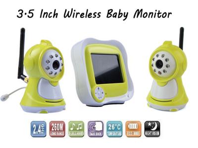 China Yellow Digital Wireless Baby Monitor 3.5 Inch 2.4GHz 300M Transmission Distance for sale