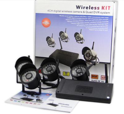 China Digital RF 4 Cameras 4 channels DVR Security System Support Micro SD And TF Card for sale