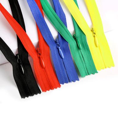 China Wholesale Custom Invisible Logo OEM ODM 4# 3# 5# Nylon Invisible Zipper Hidden Zipper Accept For Clothes Dress Up Hidden Zipper for sale