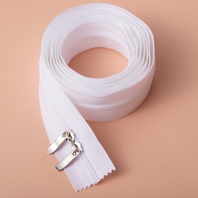 China High Quality Automatic Lock Factory Competitive Price 3# 5# 7# 8# 10# Double Sliders Zipper For Bedding Sheet Set Finished Nylon Zipper for sale