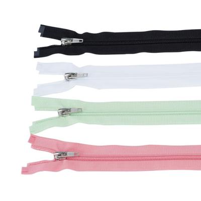 China 2022 hot sale high quality custom made colorful nylon zipper viable for doll toys 3#5#7#8# nylon finished stoppered nylon zipper for sale