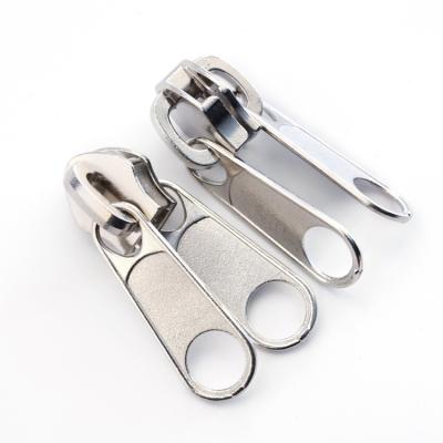 China Wholesale Nylon Sliders Factory Double Zipper #5 Non-Lock Slider With Double Pullers For Tent Mosquito Net Bedding Zinc Alloy Zipper Slider for sale